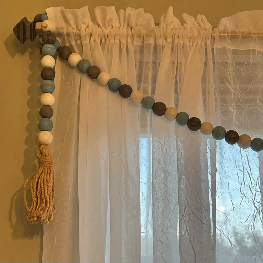Bundle- Wood Bead Tassel Garland Wooden 72 inch 6 ft - Picture 6 of 12
